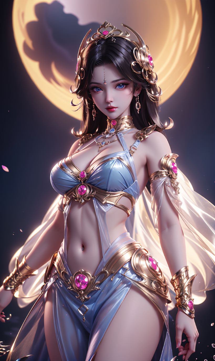 神印王座 AI绘画月夜 原装裙